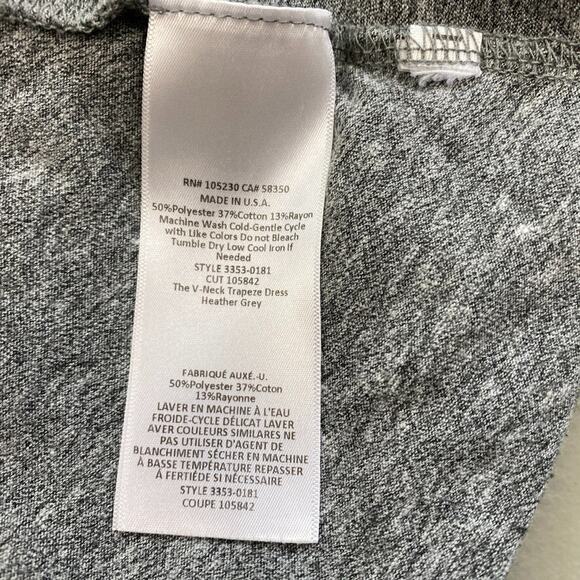 Current Elliott V Neck Trapeze Dress 2 Medium Large Heather Gray Pockets T Shirt - Picture 13 of 14